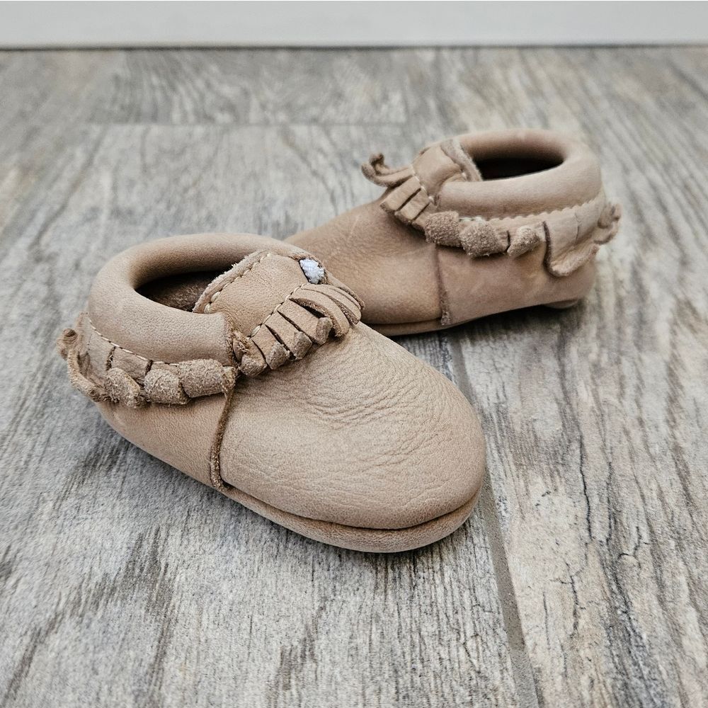 Freshly Picked Weatherd Brown Moccasin Baby Shoes 6-12 Months